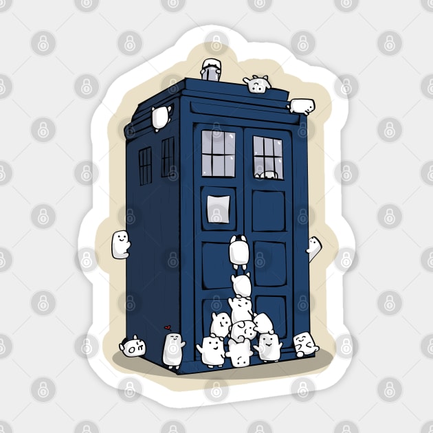 The Adipose Have the Phone Box Sticker by KittenKirby